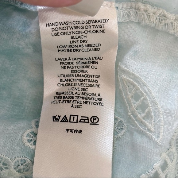 Anthropologie Tie Dye Eyelet Top Blue - Picture 9 of 11